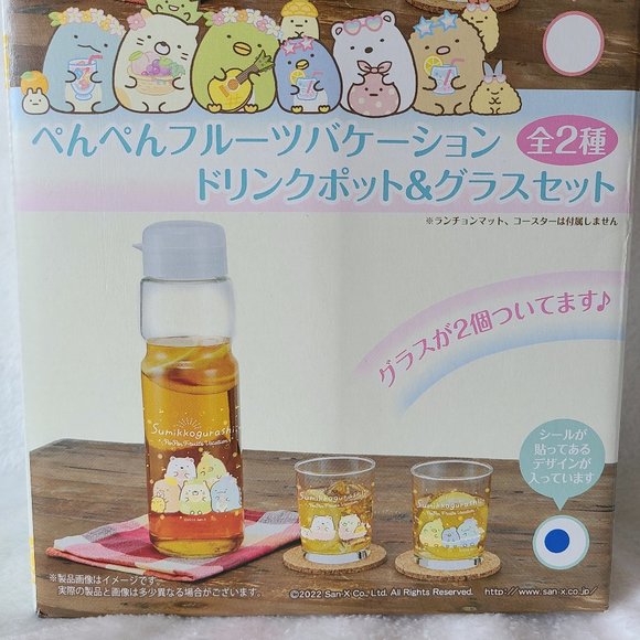 Sumikkogurashi - Penpen Fruits Vacation - Drink Bottle & Glass Set - Picture 1 of 4
